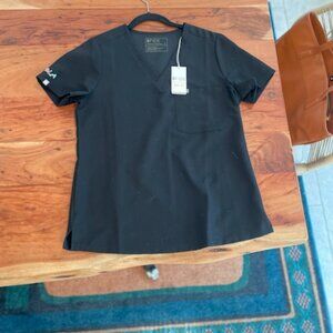 Black Lives Matter Figs Black Scrub Top